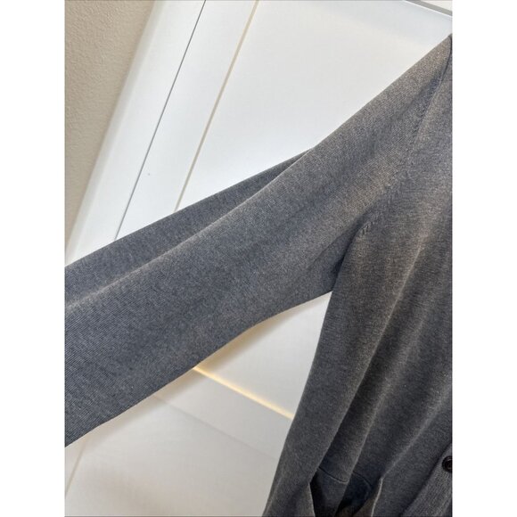 Land's End Men's M Sweater gray Cardigan Vneck Pockets long sleeve Supima Cotton - Picture 10 of 13